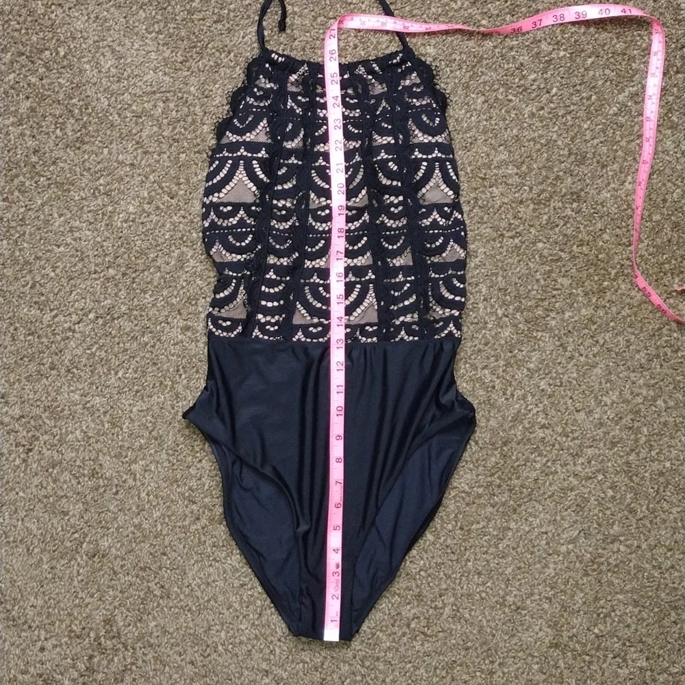 NWT PQ Mid High Neck Lace One Piece Swimsuit - Picture 8 of 15